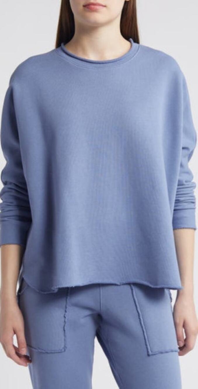 FRANK & EILEEN Anna Tee Lab Fray Sweatshirt Gray Melange XS Extra Small